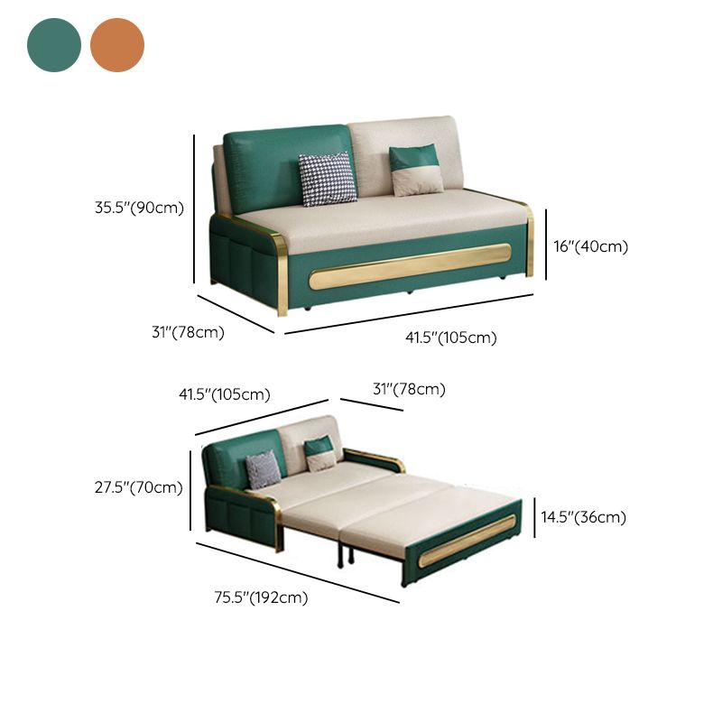 30.70" Wide Sofa Bed Faux leather Sleeper Sofa with Upholstered and Storage Box