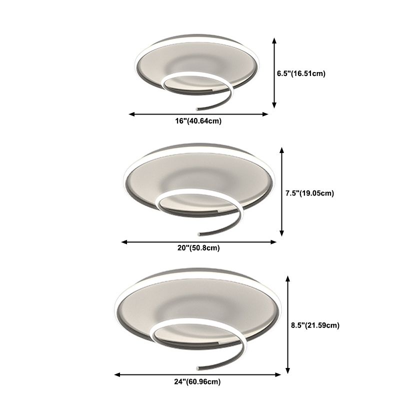 Contemporary Metal Ceiling Light Linear Black Flush Mount Light for Bedroom