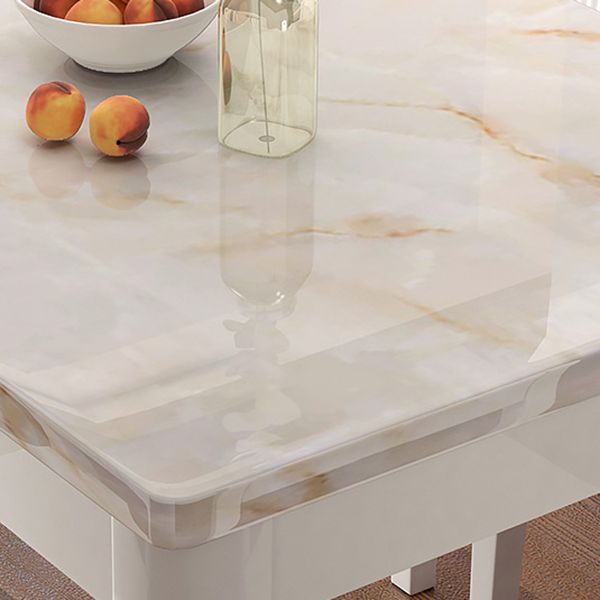 Simplicity Rectangle Dining Site Table Faux Marble Dining Room Collection with 4 Legs