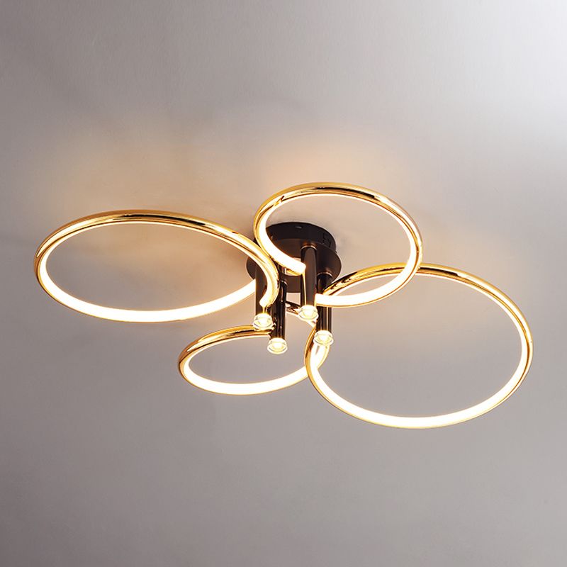 Luminaires encastrés contemporains Lampes encastrées linéaires en métal en or