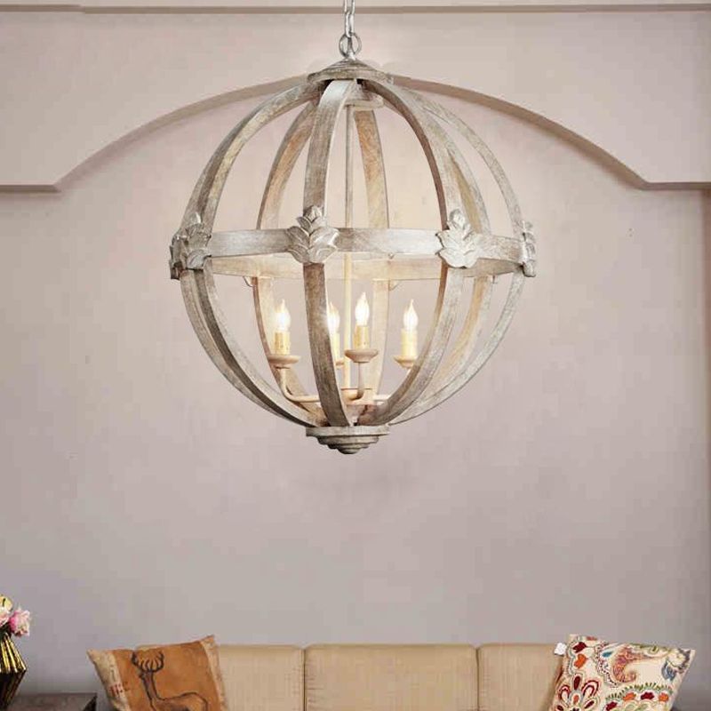 LAMPE DE CHANDELER DE BOULEUR NORDIQUE 4 BALBES ÉCLAIRATION PRENDANT BLANC DE DÉTRÉ
