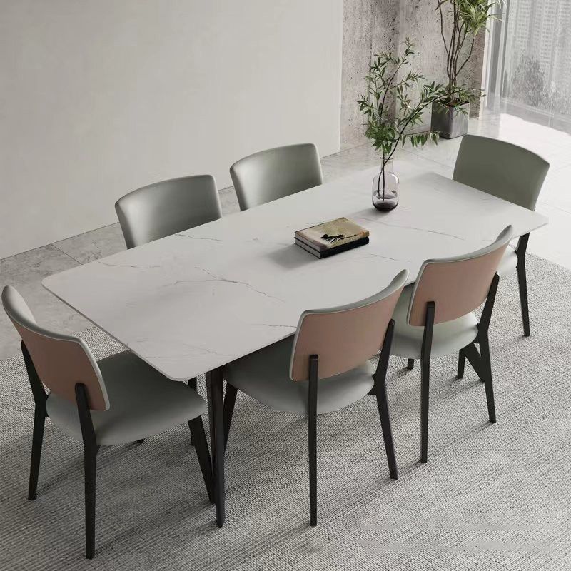 Modern Style Sintered Stone Dining Table Set Wood 1/2/5/7 Pieces Dining Set