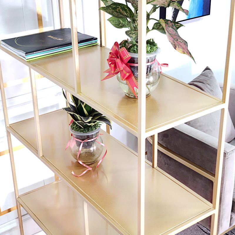 Modern Open Back Standard Bookshelf Metal Bookcase for Study Room