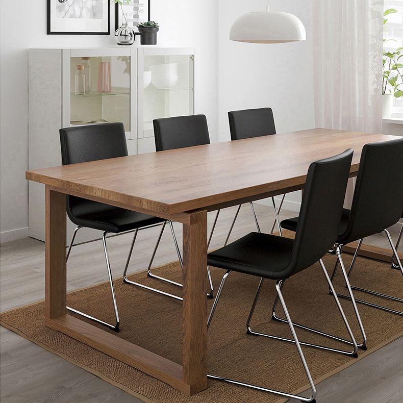 Modern Pine Solid Wood Dining Table Sled Base Dining Table in Natural