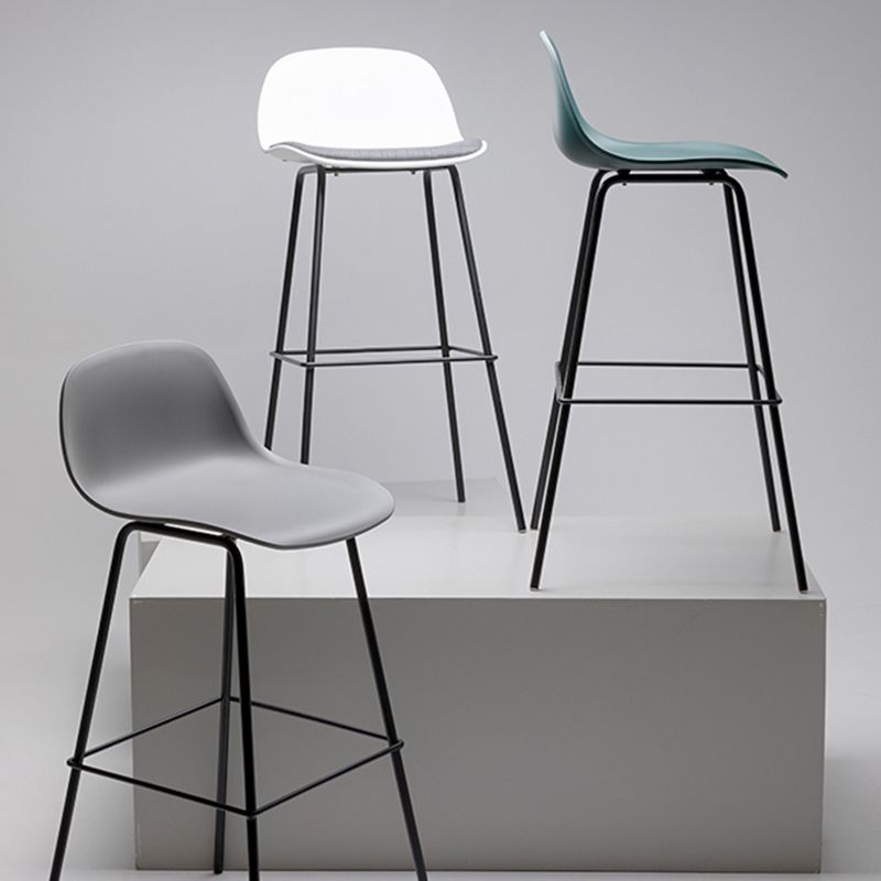 Scandinavian Reception Low Back Stool Matte Finish Plastic Barstool
