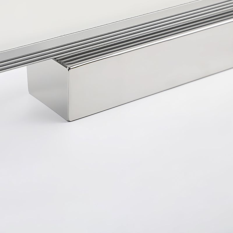 Linear Shape Vanity Light Modern Metal 1 Light LED Mirror Light for Bathroom in Silver