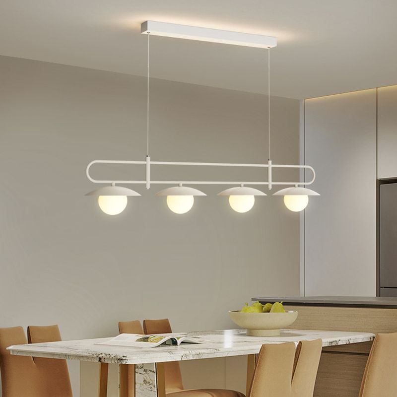 3/4-Light Contemporary Kitchen Island Lighting White Island Pendant Lighting