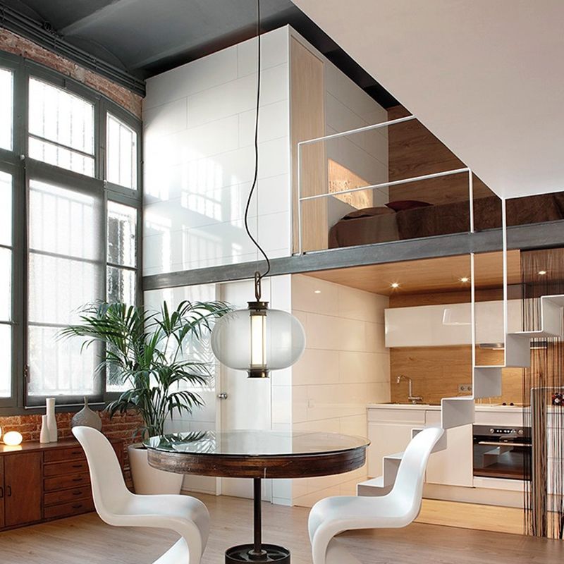 Geometric Hanging Lights Industrial Style Glass 1 Light Pendant Light Kit