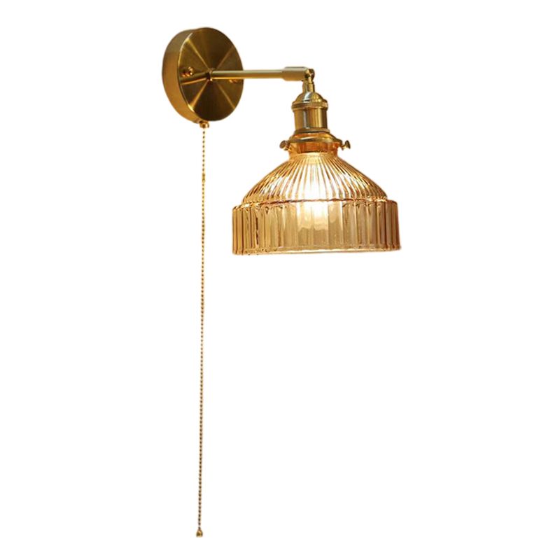 Metal Modern Wall Sconce Geometric Shape Vanity Lamp with Glass Shade for Bathroom