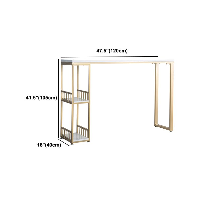 Glam1/2/3 Pieces Bar Table Set Rectangle Marble Counter Table with High Stools