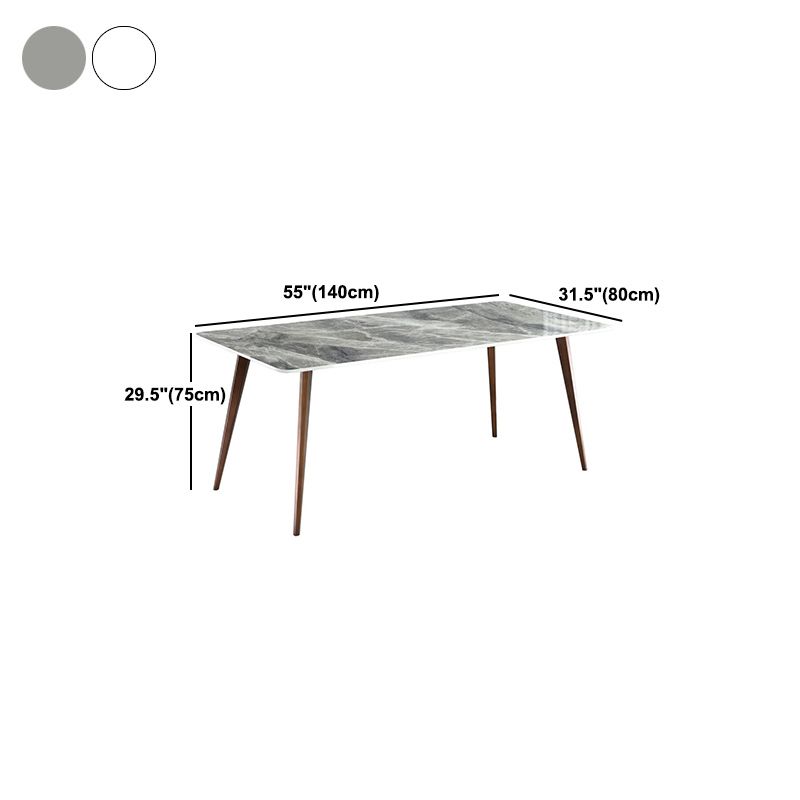 Sintered Stone Dining Table Mid-Century Modern Dining Table with 4 Legs