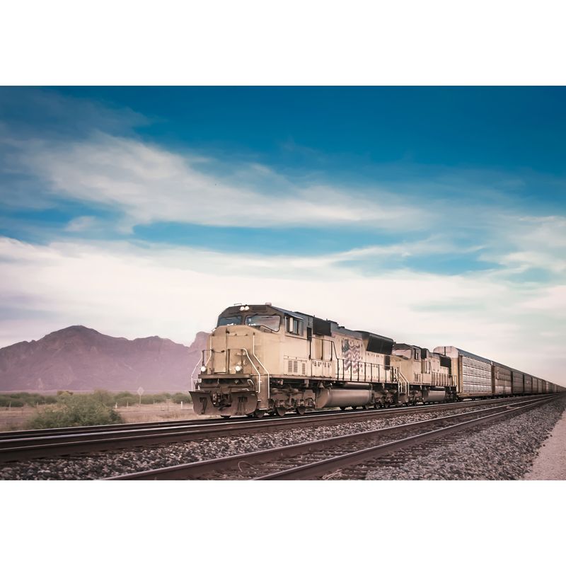 Non-Woven Texture Decorative Mural Decal Steampunk Onrushing Train Wall Covering