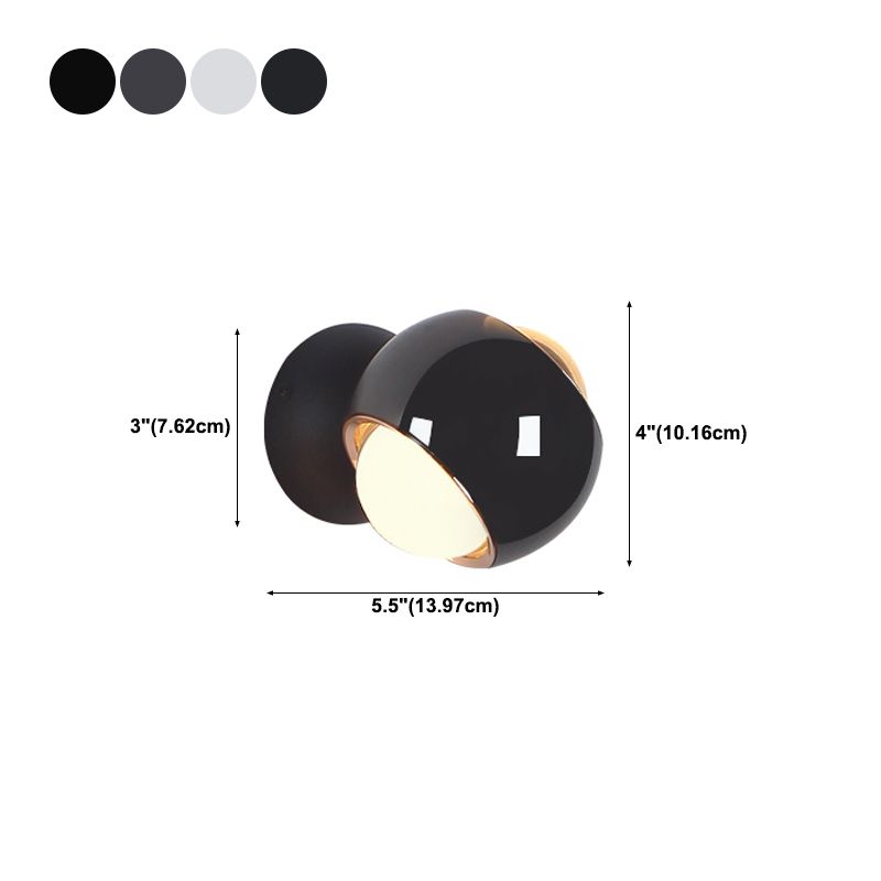 Modern Simple Aluminum Wall Light Circle Shape Rotatable Wall Lamp for Living Room