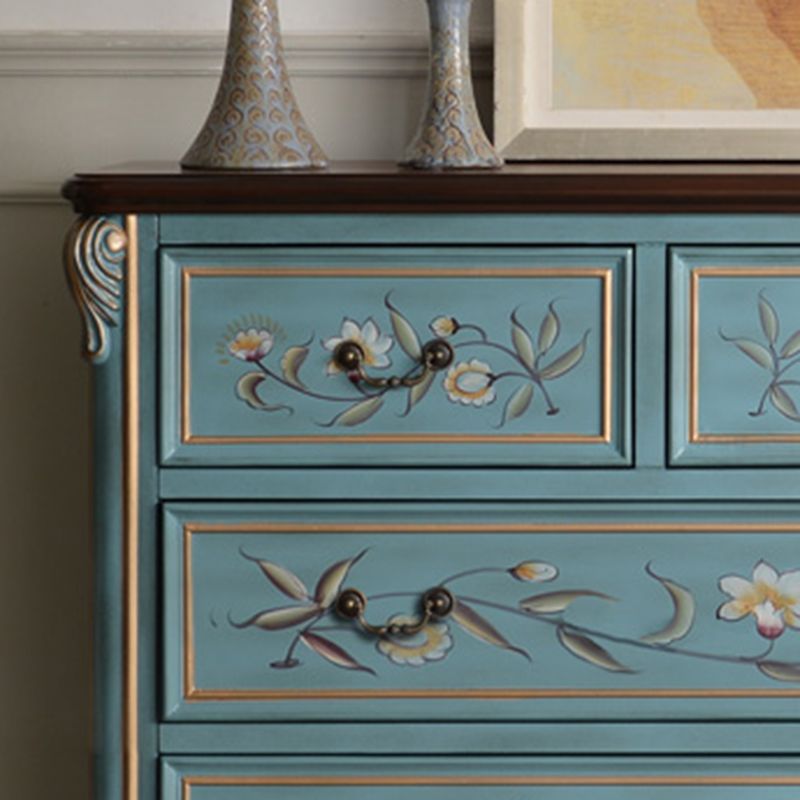 Traditional Style Wooden Storage Chest with Drawers for Bedroom