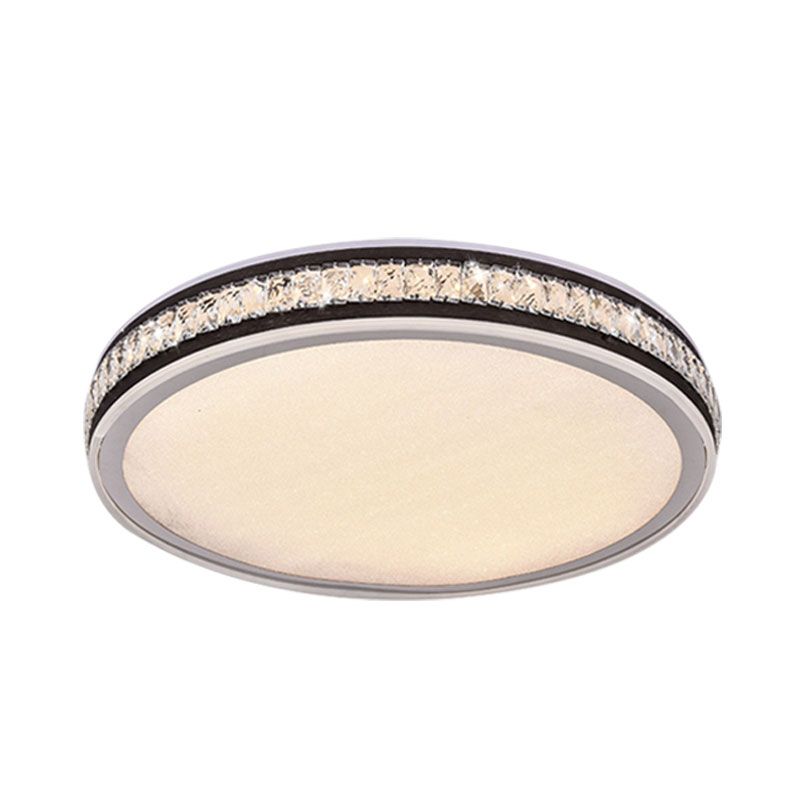 Zwarte Afwerking Ronde Flushmount Plafond Lamp Minimal LED Crystal Flush Mount Fixture