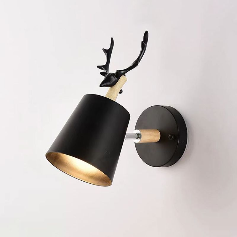 Illuminazione a parete cilindri in stile moderno metallo 1 lampada montata a parete per la testa