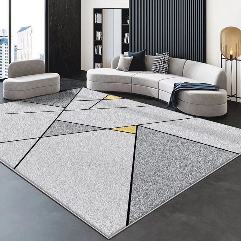 Dark Gray Gorgeous Rug Polyester Graphic Rug Stain Resistant Rug for Living Room