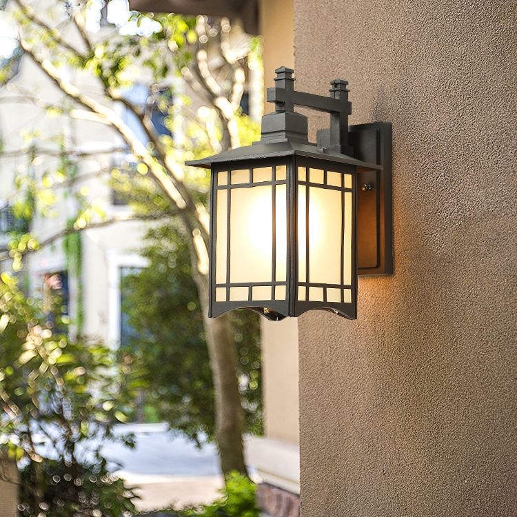 1-Light Rectangular Wall Sconce Modern Simple Style Glass Wall Lighting in Gold