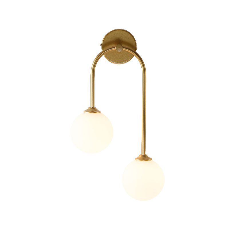 2-Light Golden/Black Contemporary Wall Mounted Sconce Iron Wall Light for Foyer
