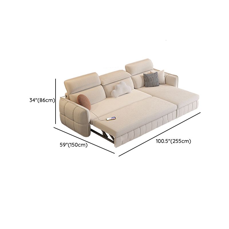 Modern & Contemporary Faux leather Upholstered Futon Sofa Bed in White