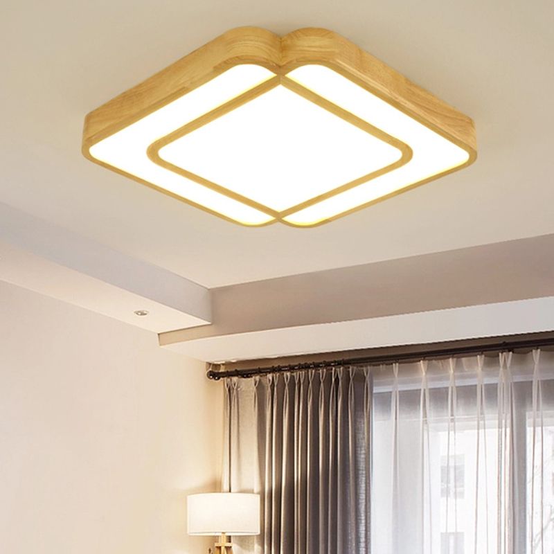 Square Semi Flush Chandelier Contemporary Acrylic Ceiling Mounted Fixture for Living Room