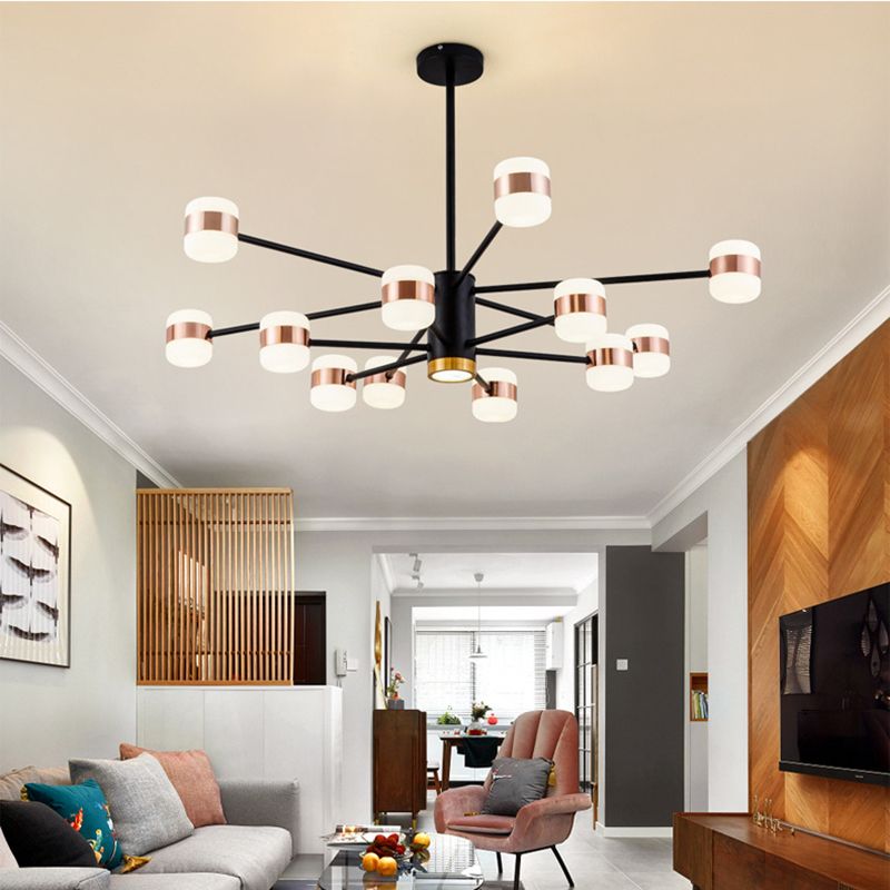 Rose Gold Sputnik Chandelier Postmodern LED Acrylic Pendant Light Fixture