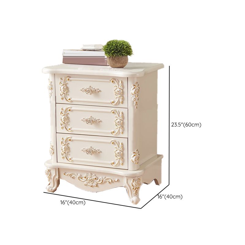 Traditional Wooden Storage Chest Home Vertical Chest in White with Drawers