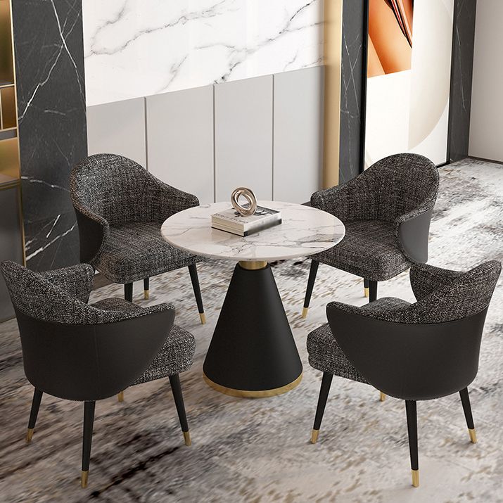 Glam 1/2/5 Pieces Dining Set Round Shape Sintered Stone Dining Table Set