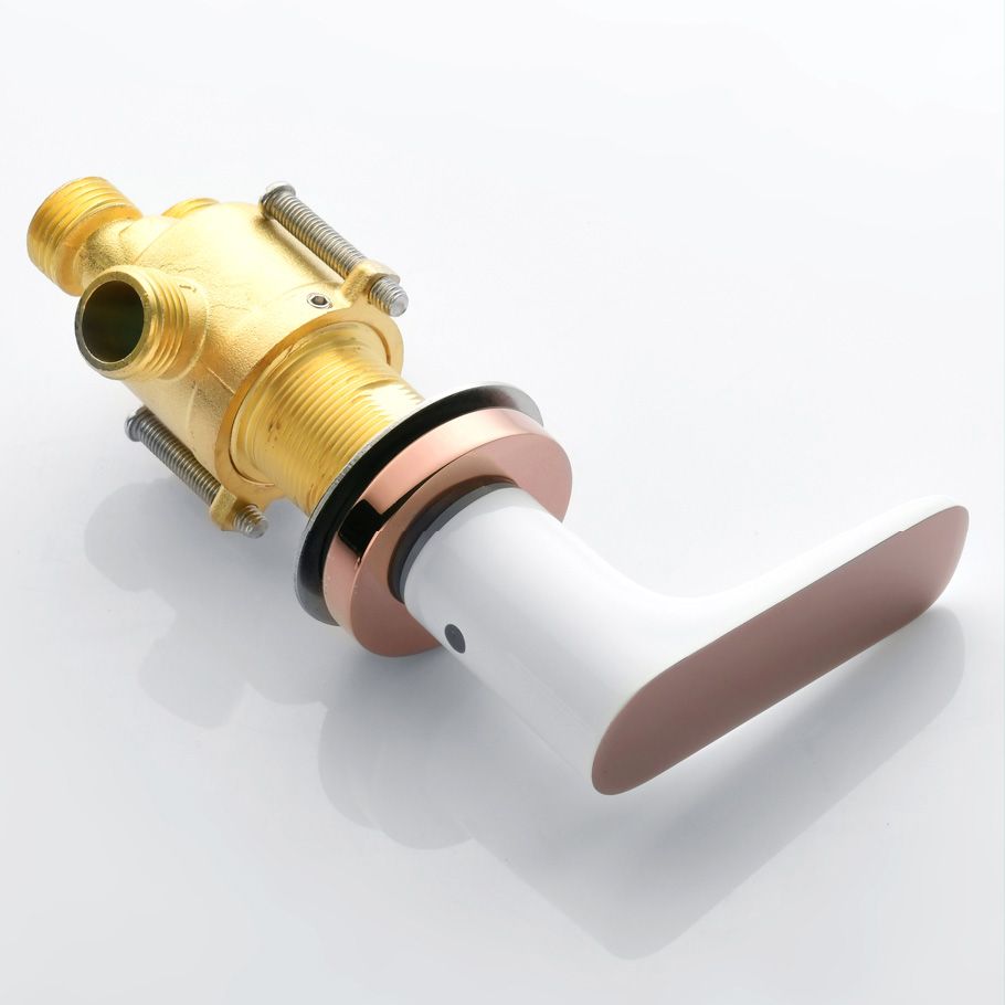 Modern Bathroom Faucet Black and White Copper Deck Mounted Tub Faucet