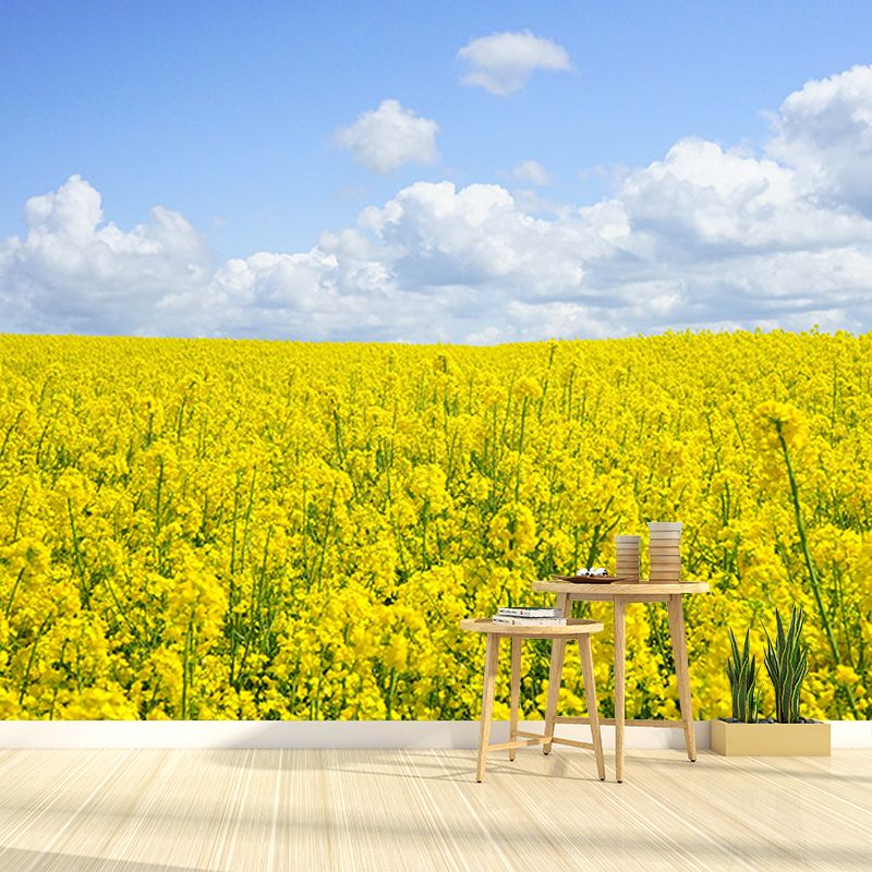 Photography Flower Field Mural Mildew Resistant Wallpaper Sleeping Room Wall Mural