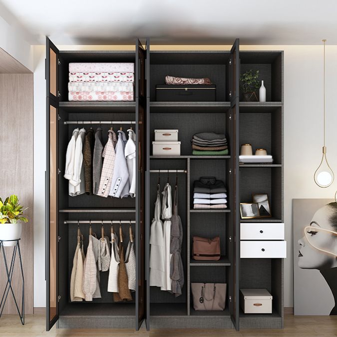 Modern Style Storage Cabinet for Home Mirrored Finish Cabinet with Glass Door