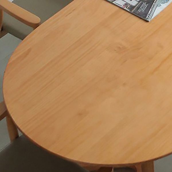 Contemporary Style Dining Table Solid Wood Oval Dinette Table for Home Kitchen
