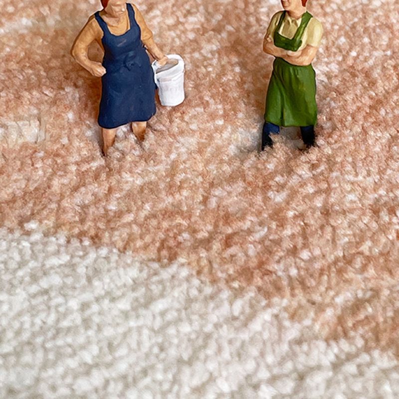 Modern Color Block Rug Polyester Dark Brown Rug Stain Resistant Rug for Living Room