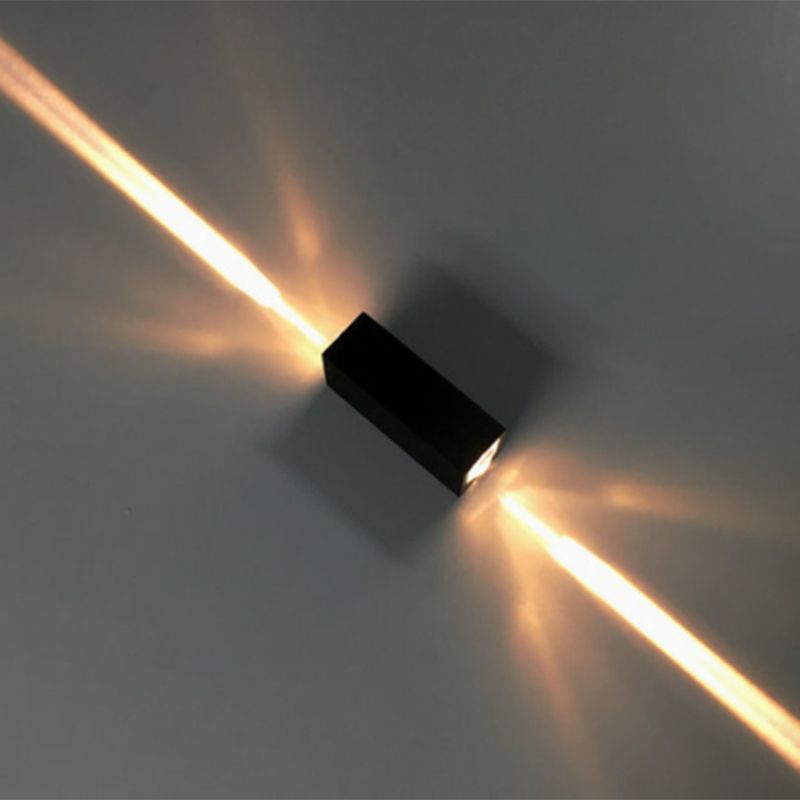 Metallische rechteckige Wandleuchter leichter einfacher Stil schwarzer Finishwandlampe