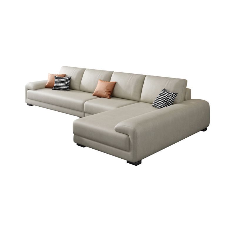 133.9"W √ó 70.87"D √ó35.43"H Faux Leather Pillow Top Arm Sectional with Stain-Resistant