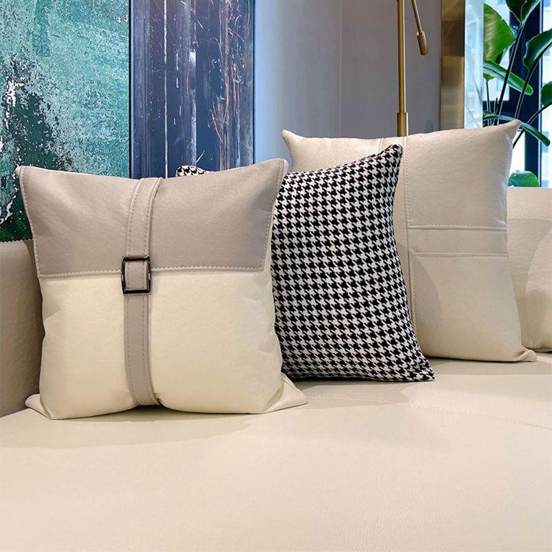 Stain-Resistant Faux Leather Square Arm Sofa/Sectional with Removable Cushions