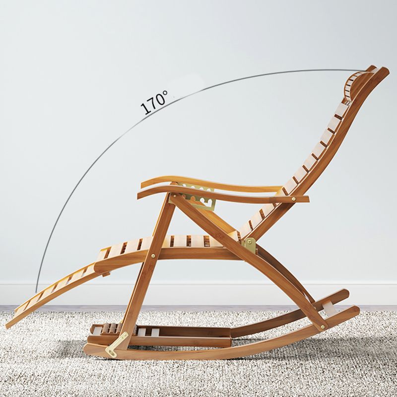 Contemporary Rocking Chair Bamboo Frame Spindle Backrest Indoor Rocking Chair
