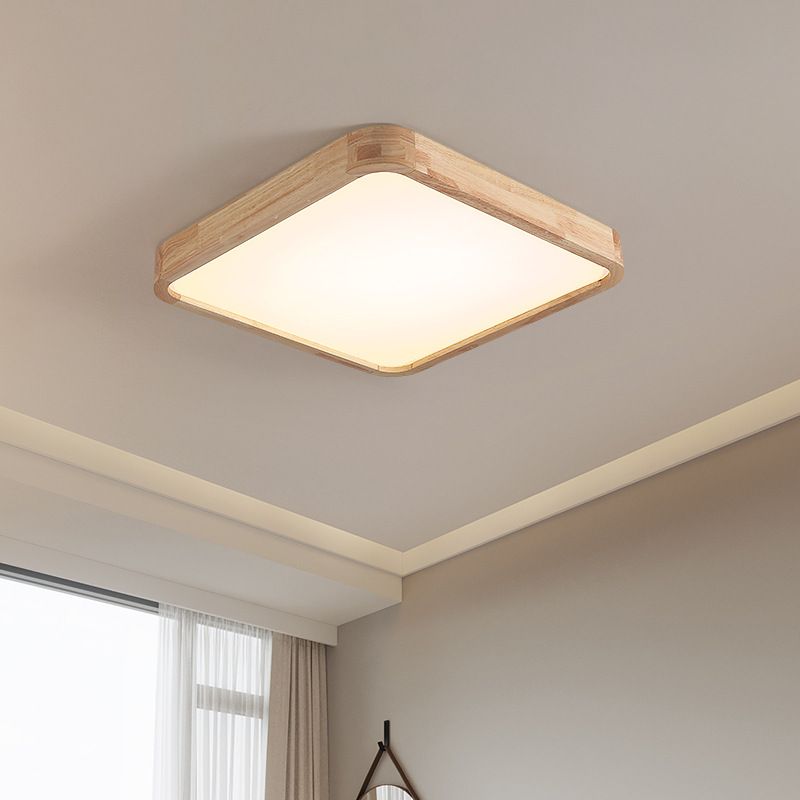 Plafonnier encastré en bois d'éclairage encastré géométrique de style simple et moderne