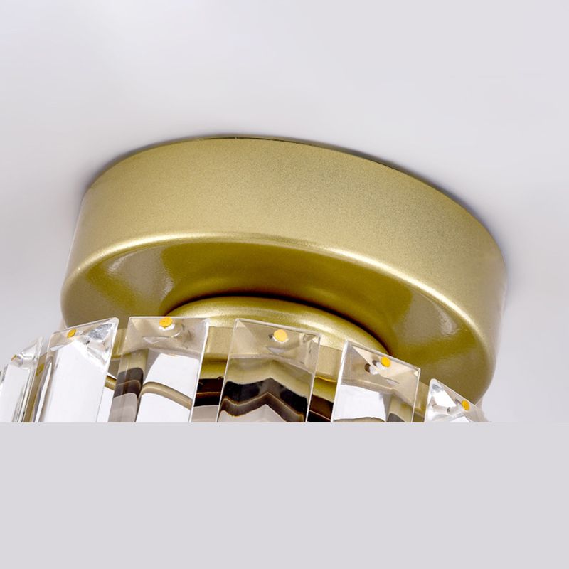 5 Zoll breite Mini-Kristall-Deckenleuchte im modernen Stil, schlichte Unterputzleuchte für den Eingangsbereich