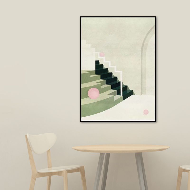 Contemporary House Interior Painting in Soft Color Textured Wall Art for Guest Room
