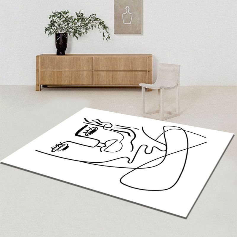Nordic Style Indoor Polyester Rug Area Rug Anti-Slip Backing Carpet for Bedroom