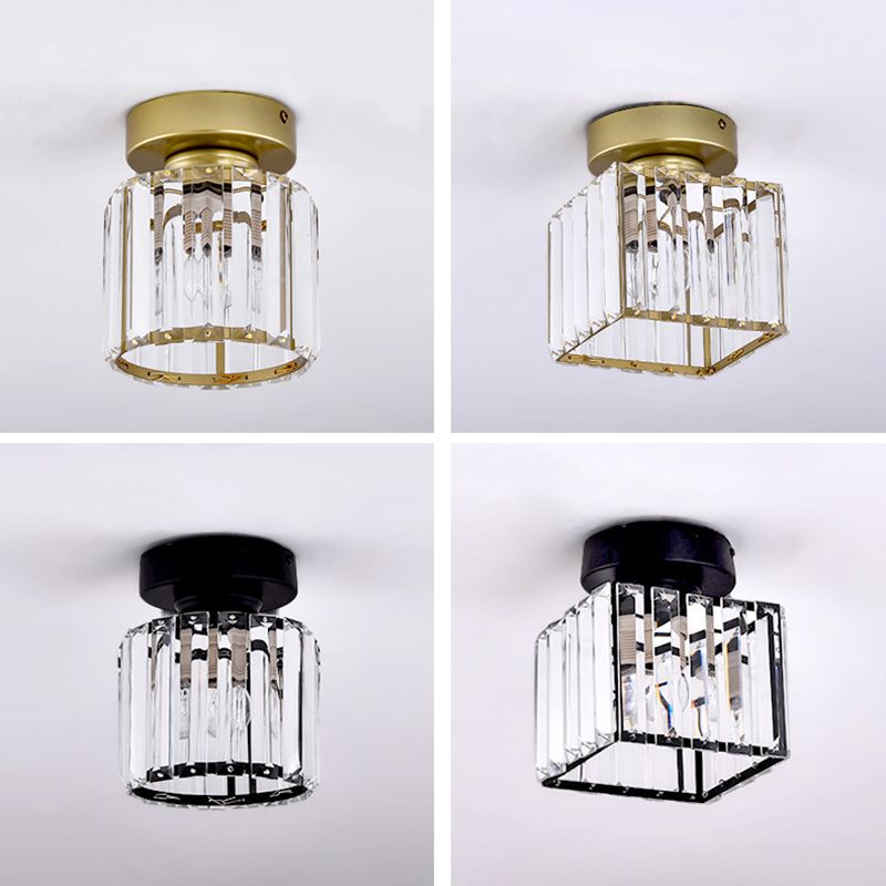 5 Zoll breite Mini-Kristall-Deckenleuchte im modernen Stil, schlichte Unterputzleuchte für den Eingangsbereich