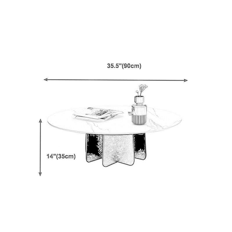 Contemporary Round Stone Pedestal Coffee Cocktail Table - 13.8''/15''/17.7'' H