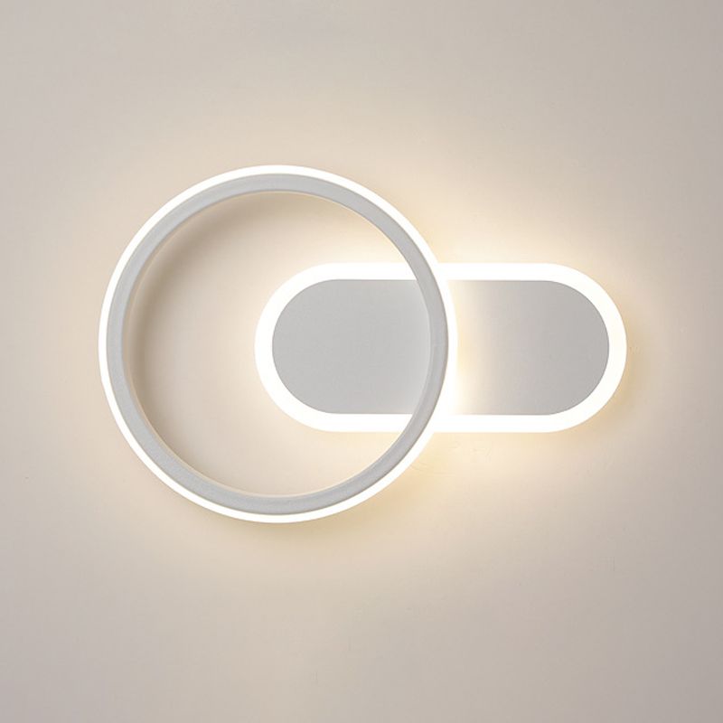 Single White Modernism Wall Mounted Sconce LED Statement Wall Light for Bedroom