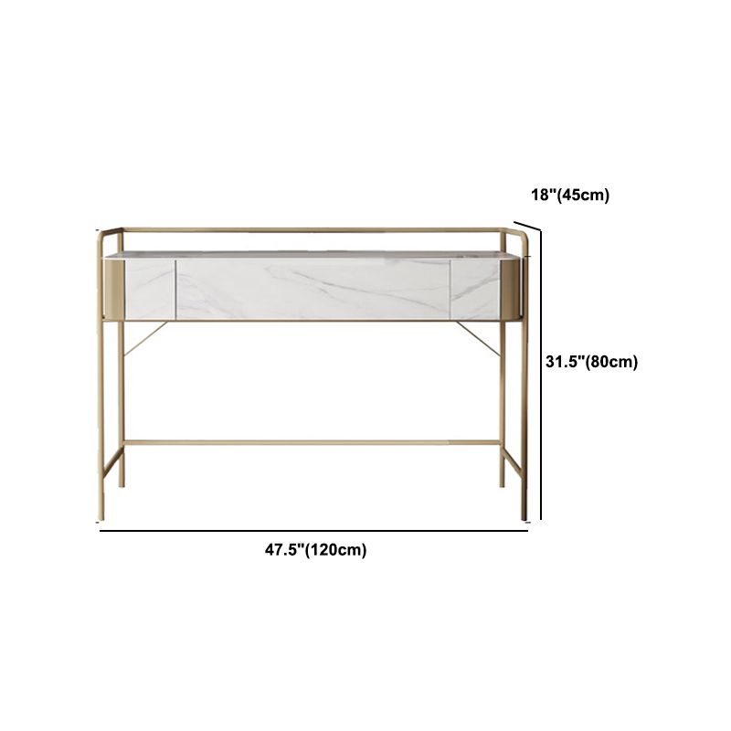 1 Storage Drawer Make-up Vanity Metal and Stone Dressing Table