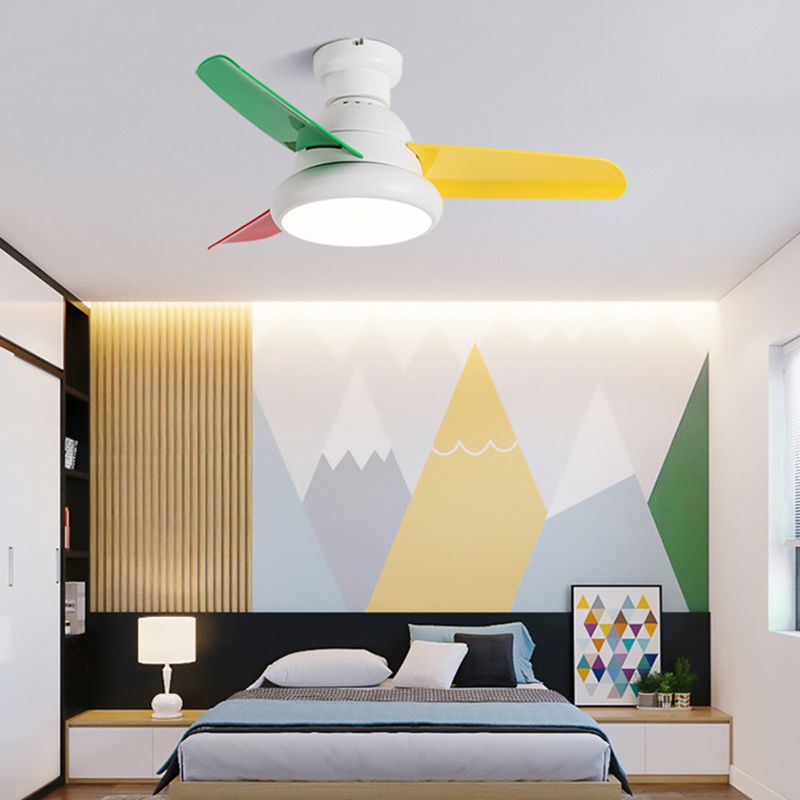 Metal Ceiling Fan Light Modern Style 1 Light Ceiling Fan Light for Bedroom