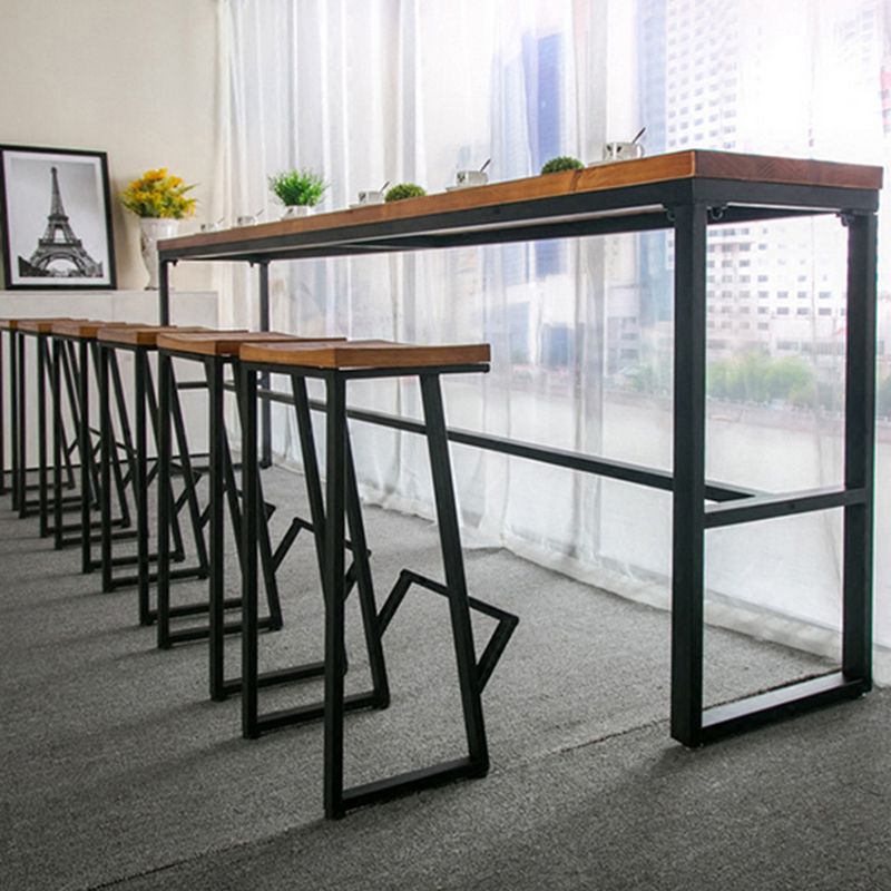 Modern Solid Wood Bar Set Coffee Shop 1/2/7 Pieces Rectangle Table and Stool Set