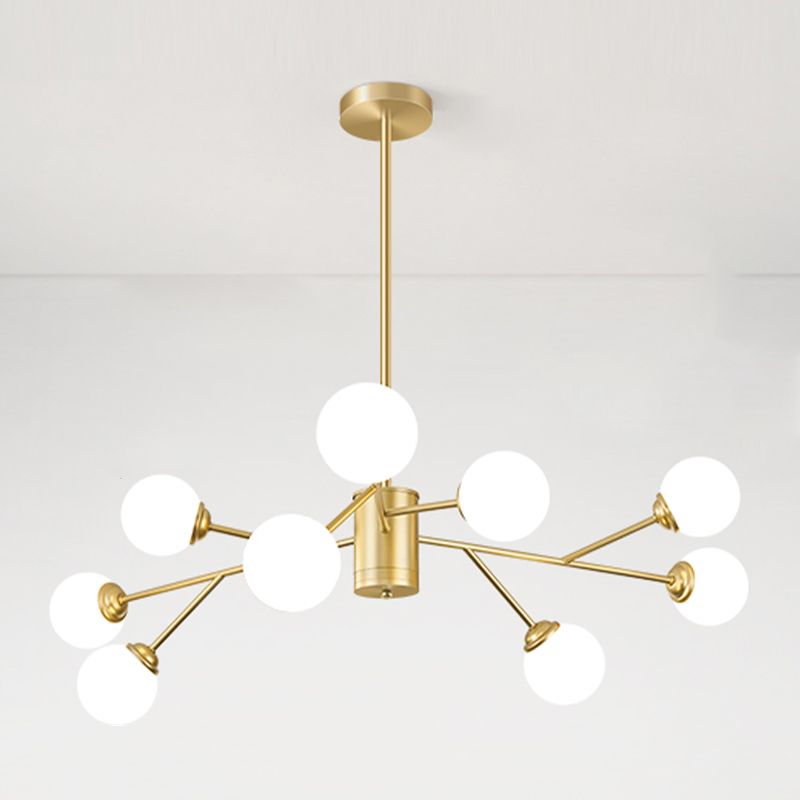 Gouden eenvoud Suspensie hanglamp metalen kroonluchter lamp voor woonkamer