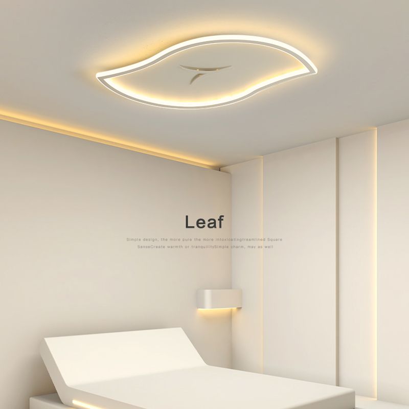 Moderne künstlerische LED-Deckenleuchte aus Eisen, Blattform, Unterputzmontage mit Acrylschirm