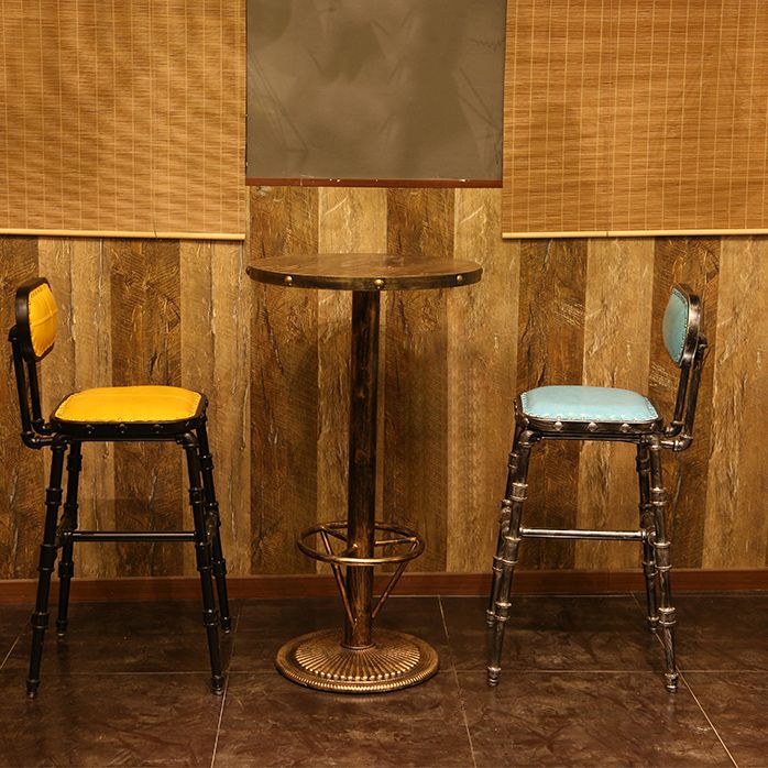 Industrial 1/2/3 Pieces Solid Wood Bar Table Set Round Bistro Set for Home Use